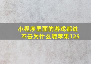 小程序里面的游戏都进不去为什么呢苹果12S