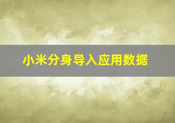 小米分身导入应用数据