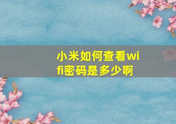 小米如何查看wifi密码是多少啊