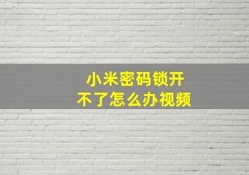 小米密码锁开不了怎么办视频