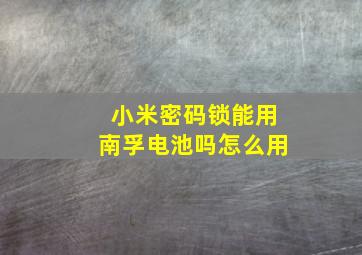 小米密码锁能用南孚电池吗怎么用