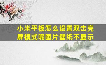 小米平板怎么设置双击亮屏模式呢图片壁纸不显示