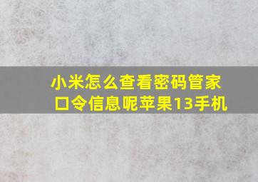 小米怎么查看密码管家口令信息呢苹果13手机