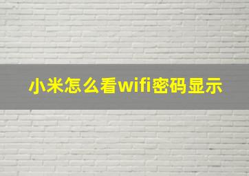 小米怎么看wifi密码显示