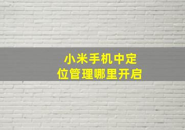 小米手机中定位管理哪里开启