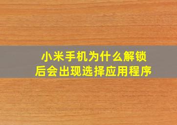 小米手机为什么解锁后会出现选择应用程序