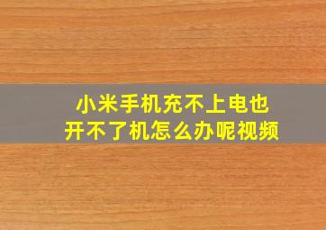 小米手机充不上电也开不了机怎么办呢视频