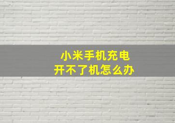 小米手机充电开不了机怎么办