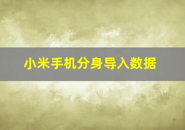 小米手机分身导入数据