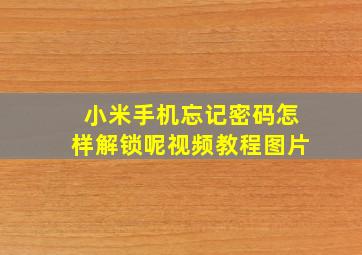 小米手机忘记密码怎样解锁呢视频教程图片