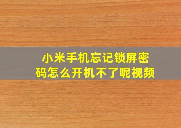 小米手机忘记锁屏密码怎么开机不了呢视频