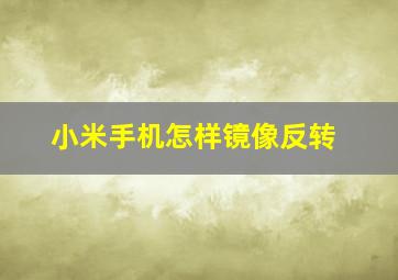 小米手机怎样镜像反转