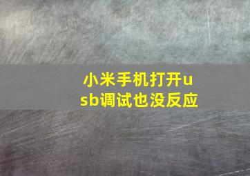 小米手机打开usb调试也没反应