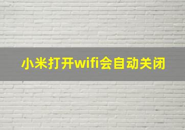 小米打开wifi会自动关闭