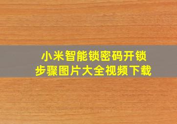 小米智能锁密码开锁步骤图片大全视频下载