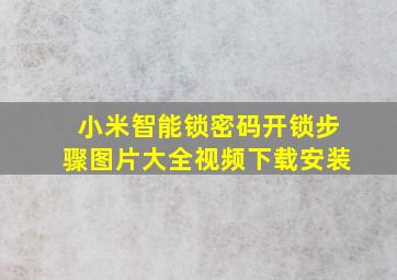 小米智能锁密码开锁步骤图片大全视频下载安装