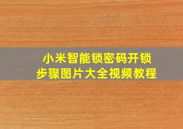 小米智能锁密码开锁步骤图片大全视频教程