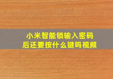 小米智能锁输入密码后还要按什么键吗视频