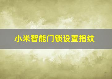 小米智能门锁设置指纹