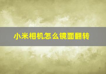 小米相机怎么镜面翻转