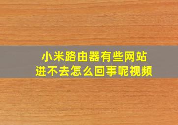 小米路由器有些网站进不去怎么回事呢视频