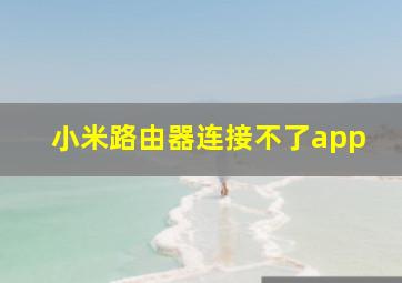 小米路由器连接不了app