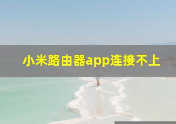 小米路由器app连接不上