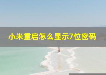 小米重启怎么显示7位密码