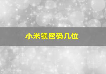 小米锁密码几位