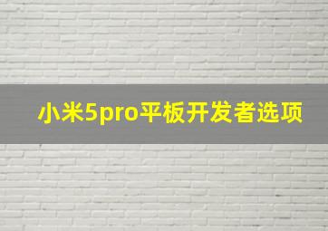 小米5pro平板开发者选项