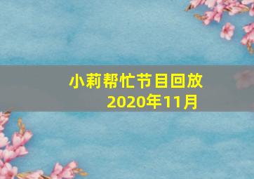 小莉帮忙节目回放2020年11月