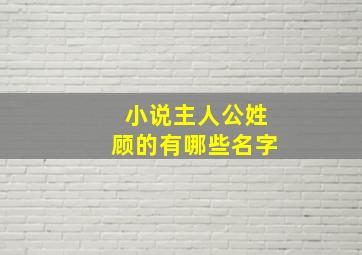 小说主人公姓顾的有哪些名字