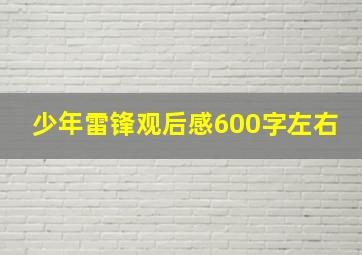 少年雷锋观后感600字左右