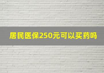 居民医保250元可以买药吗