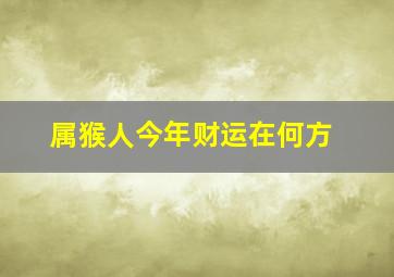 属猴人今年财运在何方