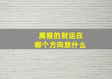 属猴的财运在哪个方向放什么