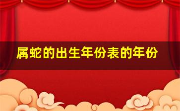 属蛇的出生年份表的年份