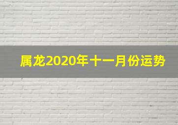 属龙2020年十一月份运势