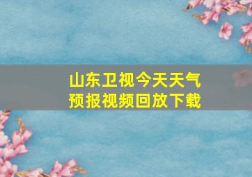 山东卫视今天天气预报视频回放下载