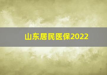 山东居民医保2022