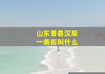 山东曹县汉服一条街叫什么