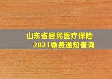 山东省居民医疗保险2021缴费通知查询