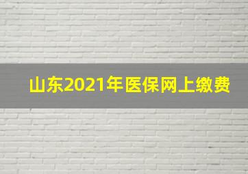 山东2021年医保网上缴费