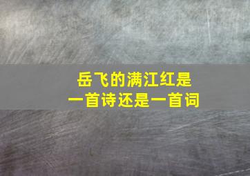 岳飞的满江红是一首诗还是一首词