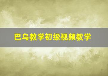 巴乌教学初级视频教学