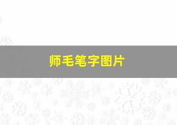 师毛笔字图片