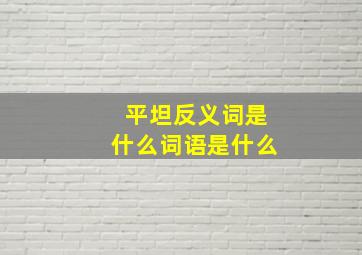 平坦反义词是什么词语是什么