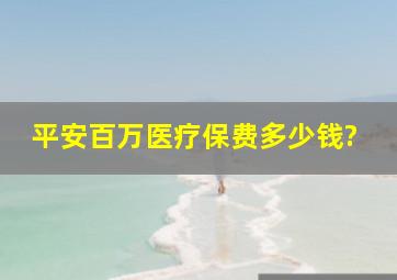 平安百万医疗保费多少钱?