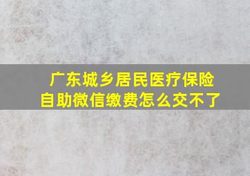 广东城乡居民医疗保险自助微信缴费怎么交不了