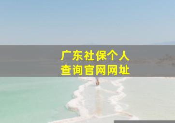 广东社保个人查询官网网址